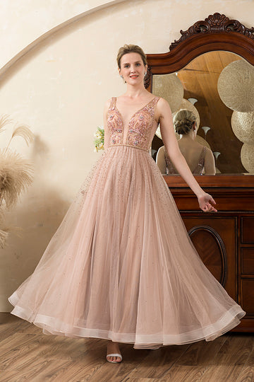 Blush Perle A Ligne Robe de soirée scintillante